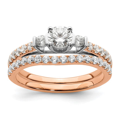 14K White/Rose Gold Rose 3/4 Ct. Lab Grown Diamond VS/SI+ G+ Complete Petite Engagement Ring