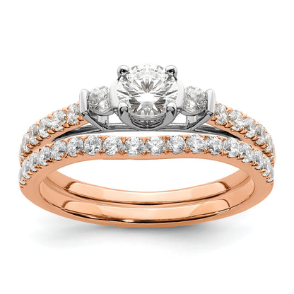14K White/Rose Gold Rose 3/4 Ct. Lab Grown Diamond VS/SI+ G+ Petite Engagement Ring