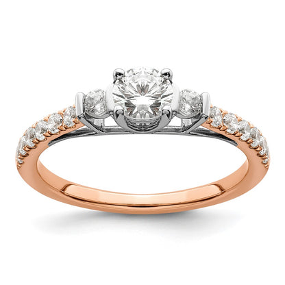 14K White/Rose Gold Rose 3/4 Ct. Lab Grown Diamond VS/SI+ G+ Complete Petite Engagement Ring
