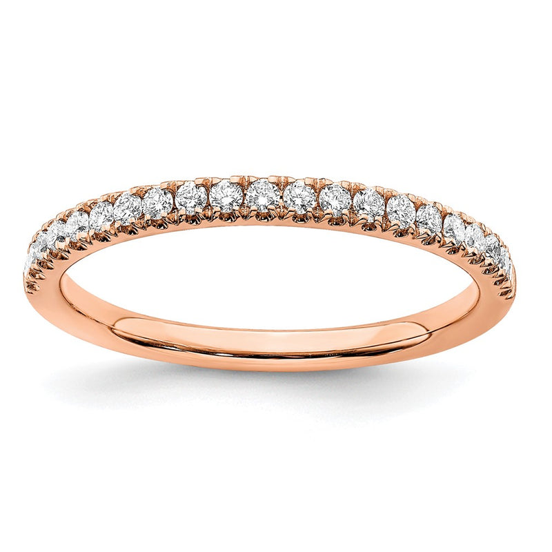 14k White Gold Rose 1/4 Ct. Lab Grown Diamond VS/SI+ G+ Wedding Band Ring