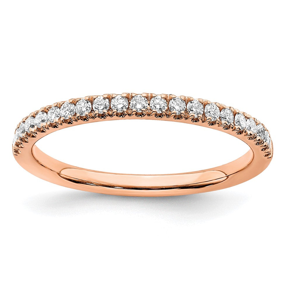 14k White Gold Rose 1/4 Ct. Lab Grown Diamond VS/SI+ G+ Wedding Band Ring