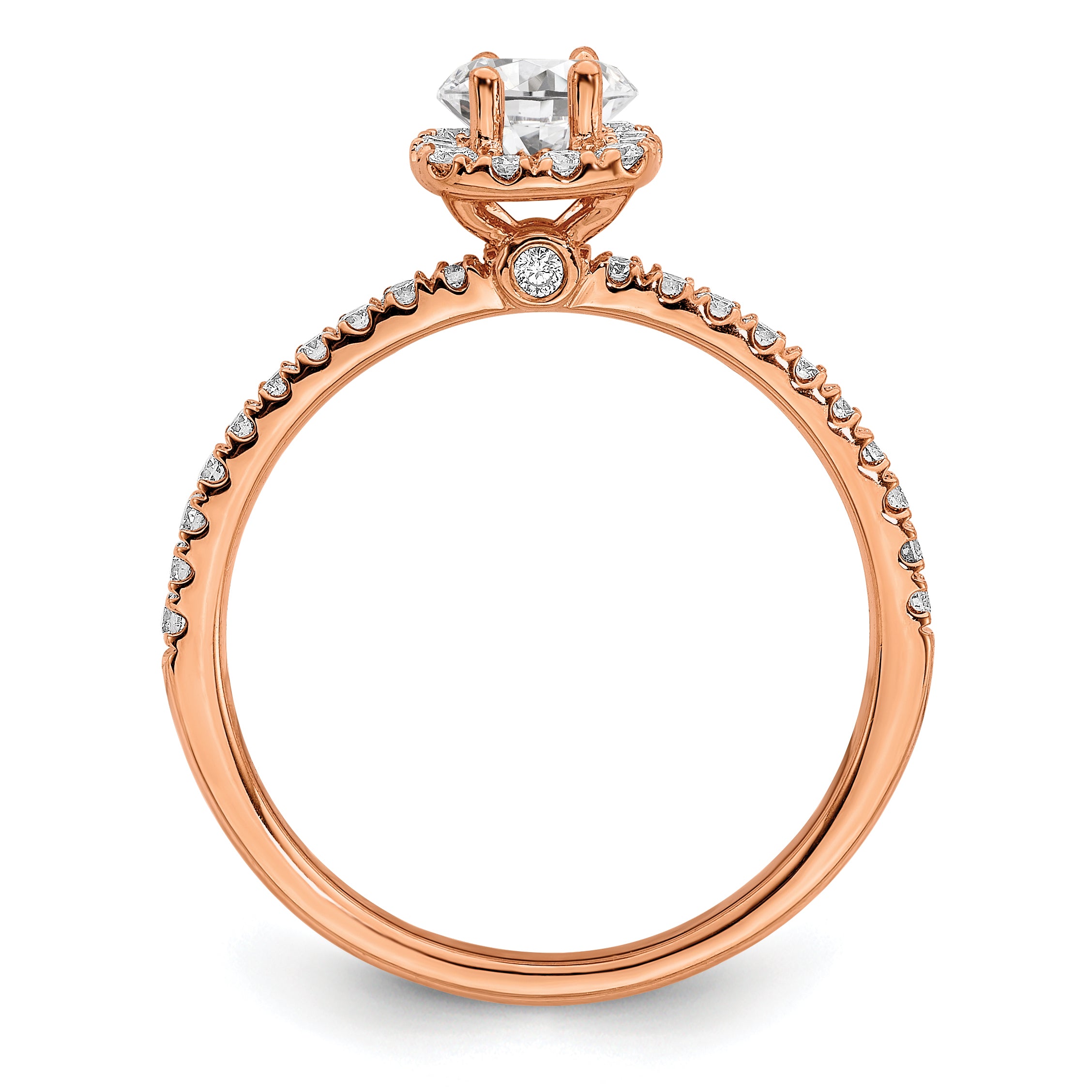14K Rose Gold Eternal Promise Lab Grown VS/SI FGH Diamond Halo Ring