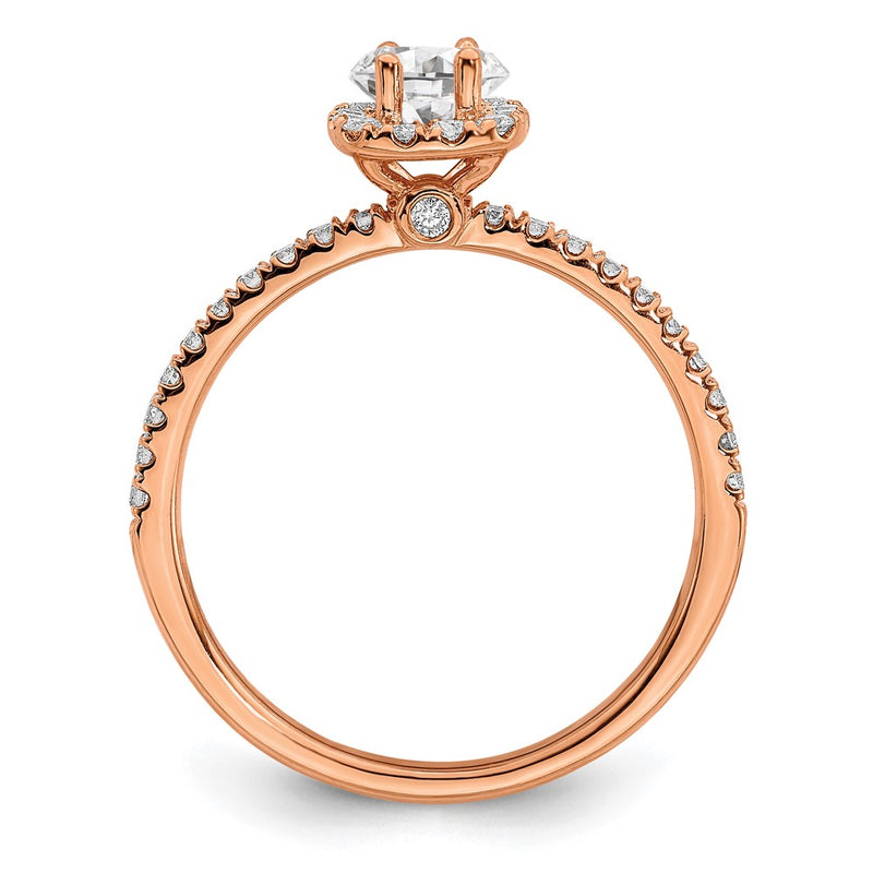 14K Rose Gold Eternal Promise Lab Grown VS/SI FGH Diamond Halo Ring