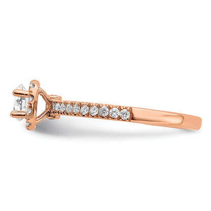 14K Rose Gold Eternal Promise Lab Grown VS/SI FGH Diamond Halo Ring