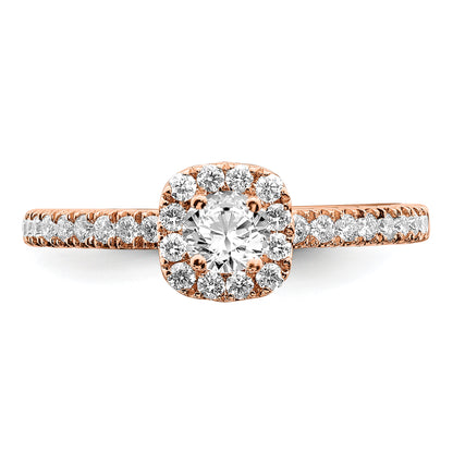 14K Rose Gold Eternal Promise Lab Grown VS/SI FGH Diamond Halo Ring