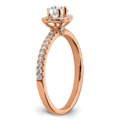 14K Rose Gold Eternal Promise Lab Grown VS/SI FGH Diamond Halo Ring