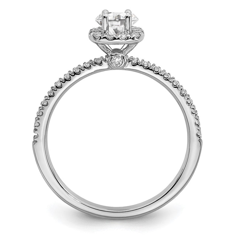 14K White Gold Eternal Promise Lab Grown VS/SI+ G+ Diamond Halo Ring