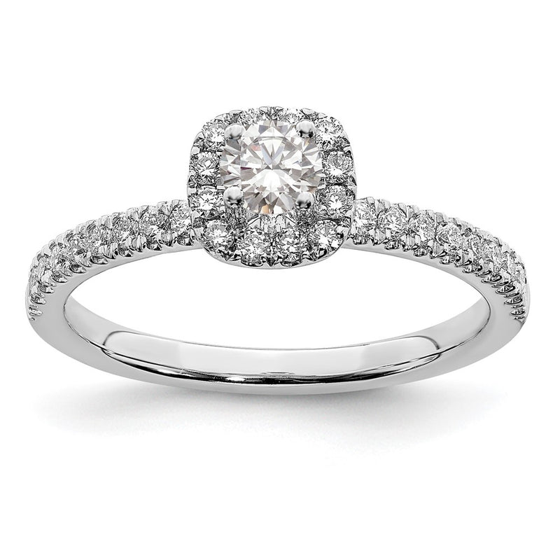 14K White Gold Eternal Promise Lab Grown VS/SI FGH Diamond Halo Ring