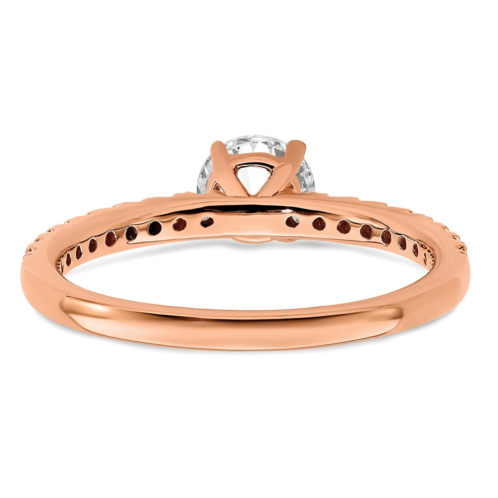 14k Rose Gold 3/4 Ct. Lab Grown Diamond VS/SI+ G+ Complete Round Engagement Ring