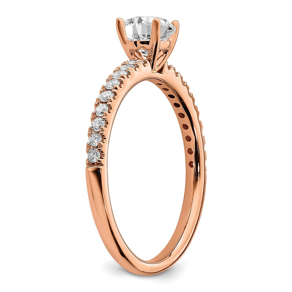 14k Rose Gold 3/4 Ct. Lab Grown Diamond VS/SI+ G+ Complete Round Engagement Ring