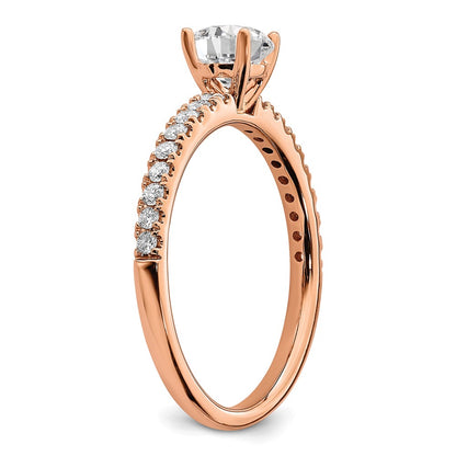 14k Rose Gold 3/4 Ct. Lab Grown Diamond VS/SI+ G+ Complete Round Engagement Ring