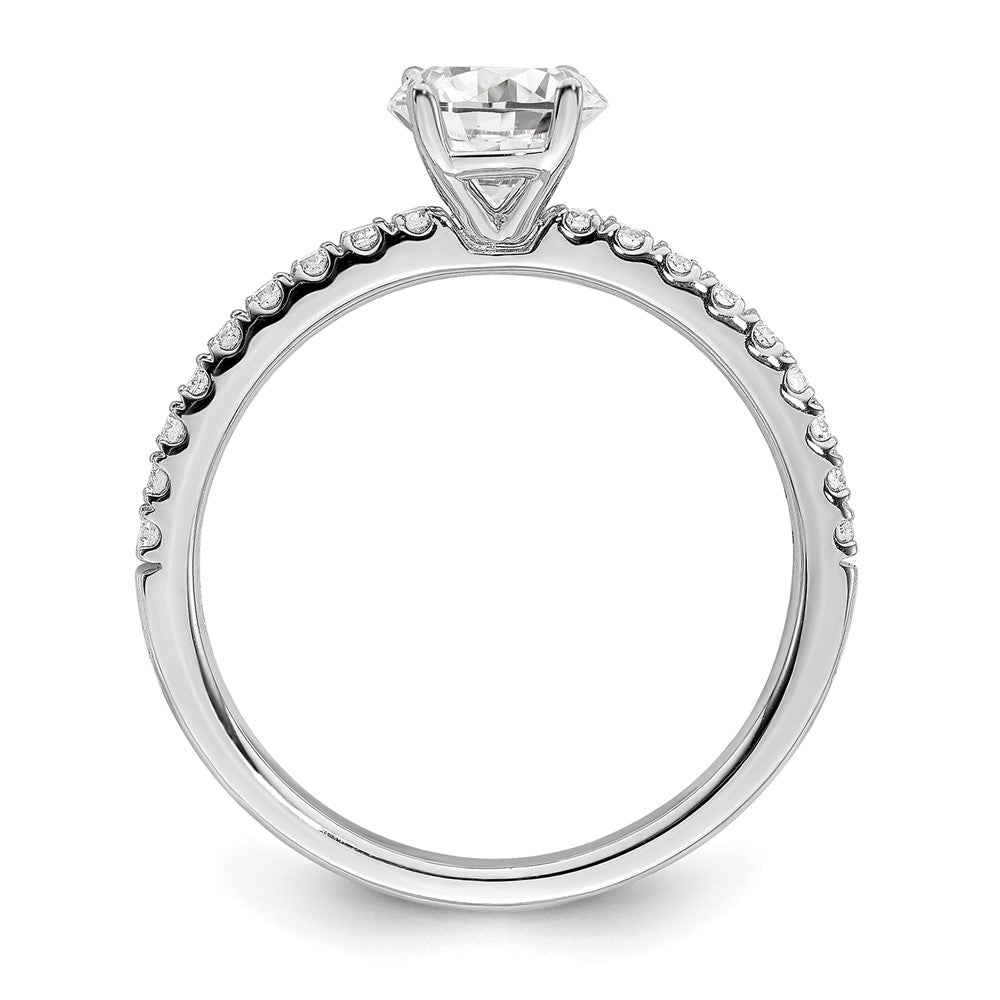 14k White Gold 1 Ct. Lab Grown Diamond VS/SI+ G+ Complete Round Size 7 Engagement Ring