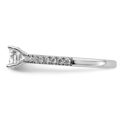 14k White Gold 1 Ct. Lab Grown Diamond VS/SI+ G+ Complete Round Size 7 Engagement Ring