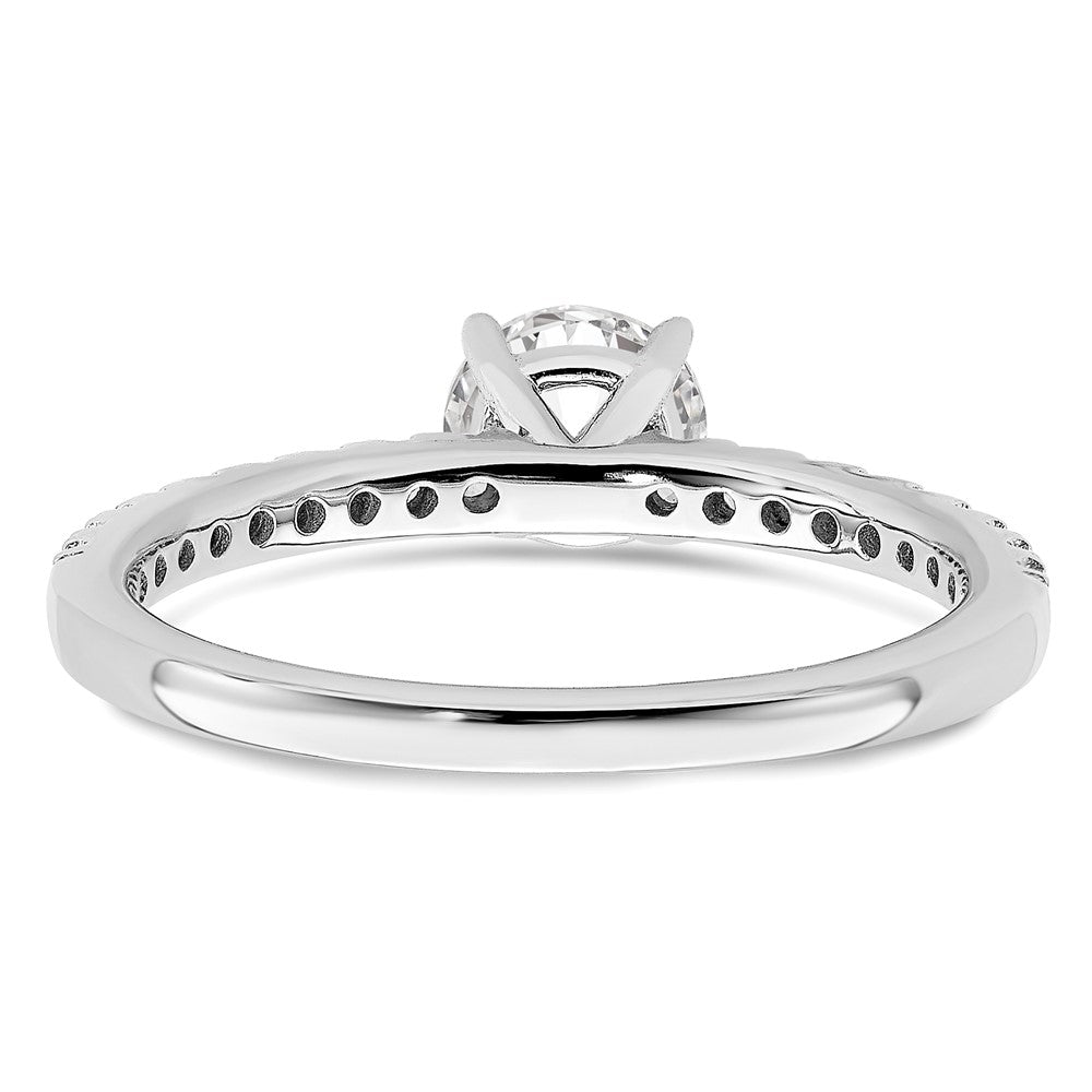 14k White Gold 1 Ct. Lab Grown Diamond VS/SI+ G+ Complete Round Size 7 Engagement Ring