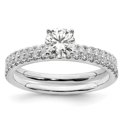 14k White Gold 1 Ct. Lab Grown Diamond VS/SI+ G+ Complete Round Size 7 Engagement Ring