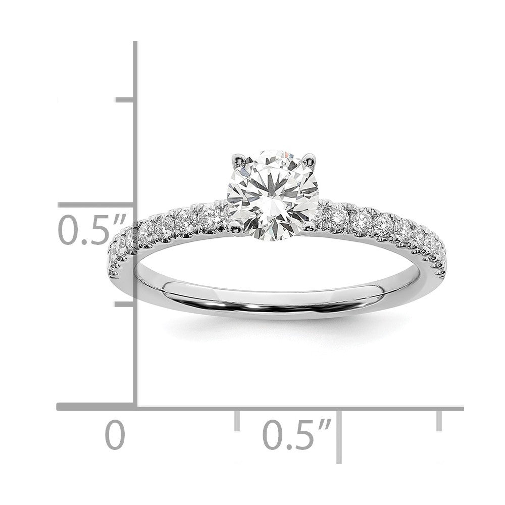 14k White Gold 3/4 Ct. Lab Grown Diamond VS/SI+ G+ Round Engagement Ring