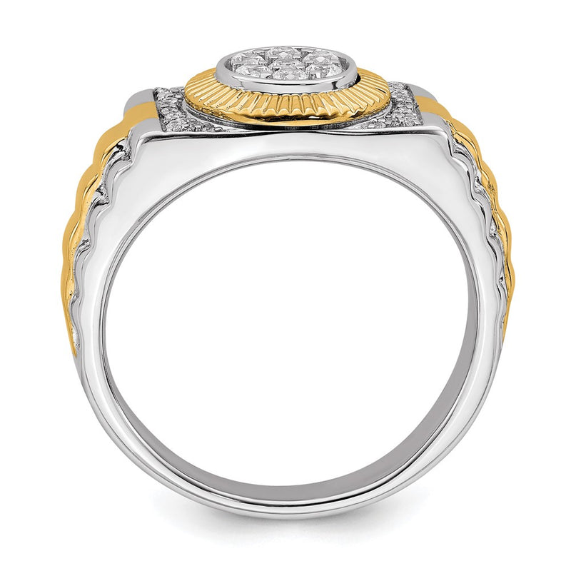 10k Two-Tone 1/3 Ct. Lab Grown Diamond VS/SI+ G+ Men's Ring