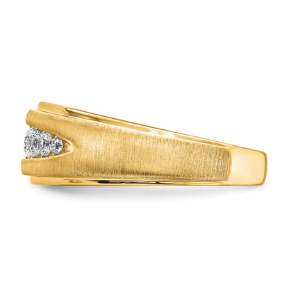 14k Yellow Gold Lab Grown Diamond. VS/SI FGH Double Miligrain Mens Ring
