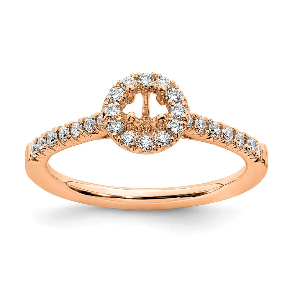 14k Rose Gold 1/2 Ct. Lab Grown Diamond VS/SI+ G+ Round Halo Engagement Ring