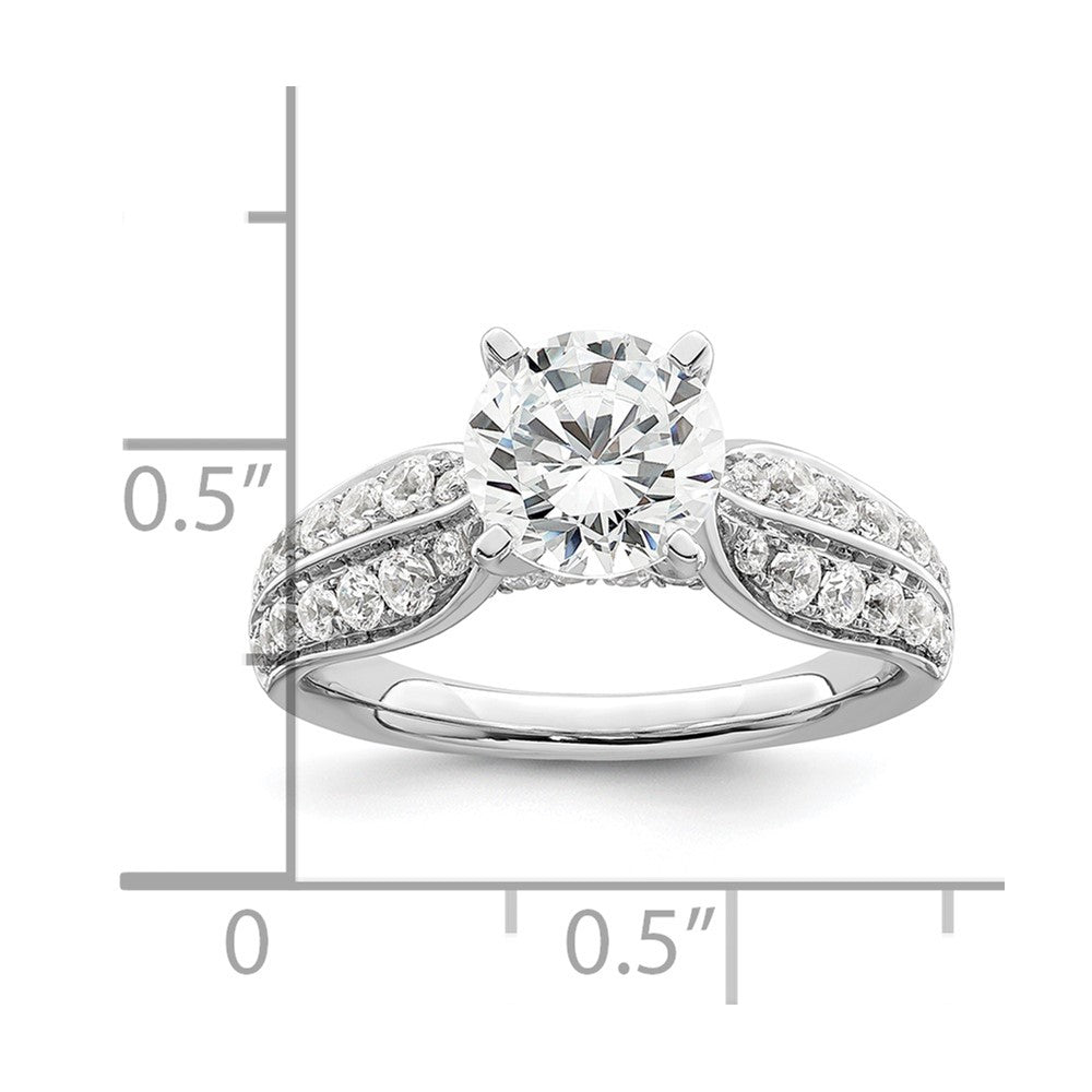 14k White Gold 5/8 Ct. Lab Grown Diamond VS/SI+ G+ 1 1/2 Ct. Center Round Shared Prong Engagement Ring