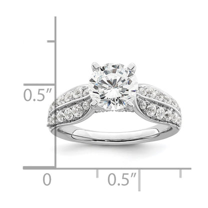 14k White Gold 5/8 Ct. Lab Grown Diamond VS/SI+ G+ 1 1/2 Ct. Center Round Shared Prong Engagement Ring