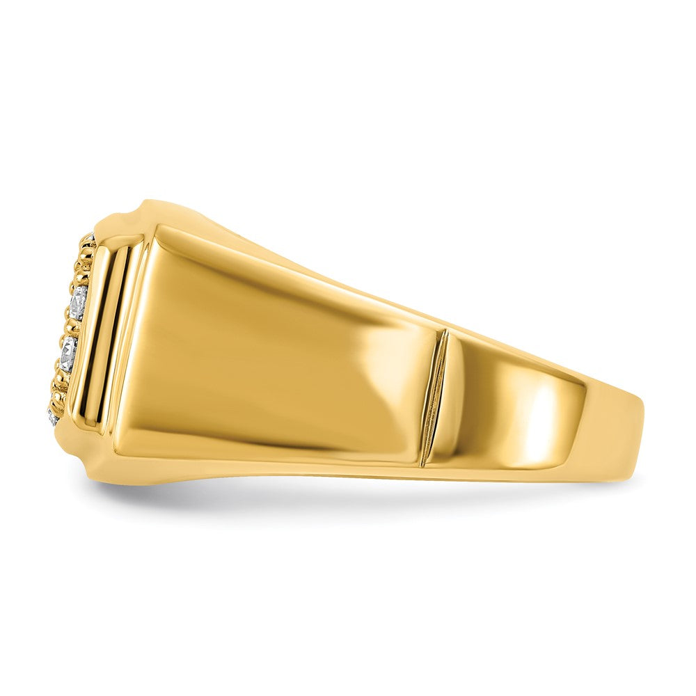 10k Yellow Gold 1 Ct. Lab Grown Diamond VS/SI+ G+ Cluster Men's Ring