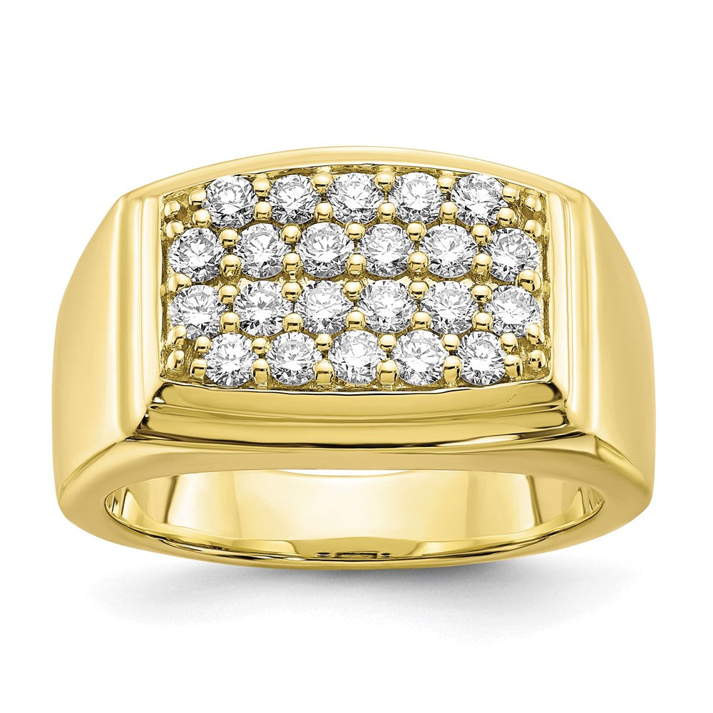 10k Yellow Gold 1 Ct. Lab Grown Diamond VS/SI+ G+ Cluster Men's Ring