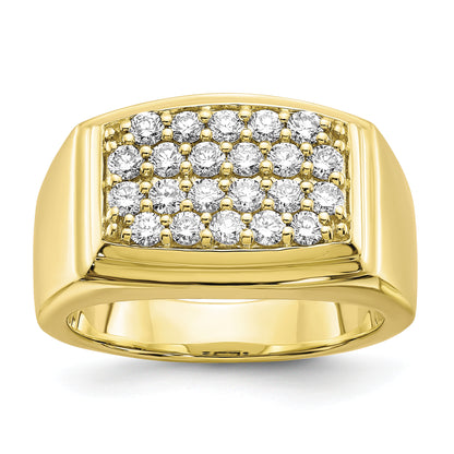 10k Yellow Gold 1 Ct. Lab Grown Diamond VS/SI+ G+ Cluster Men's Ring