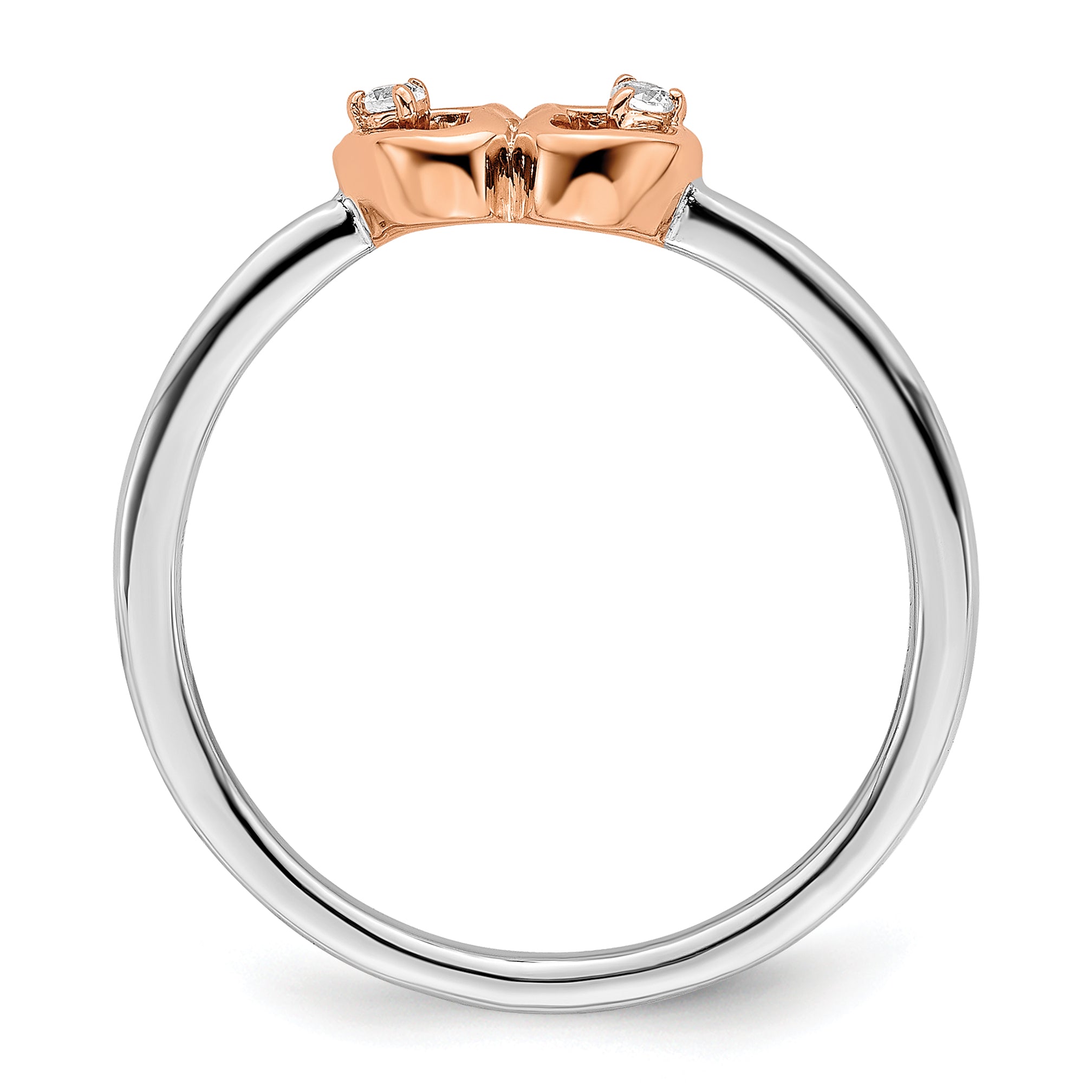 14K Two-Tone First Promise Lab Grown VS/SI+ G+ Diamond Hearts Promise Ring