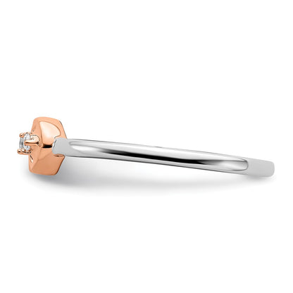 14K Two-Tone First Promise Lab Grown VS/SI+ G+ Diamond Hearts Promise Ring
