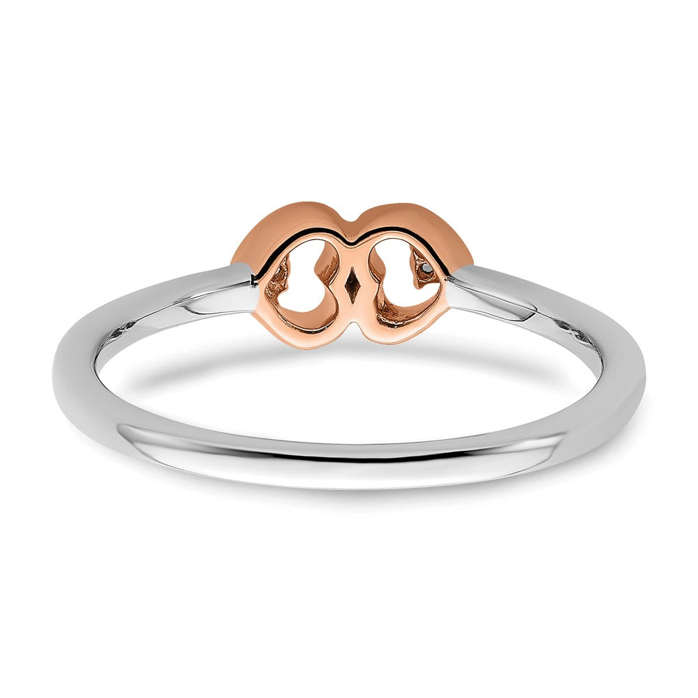 14K Two-Tone First Promise Lab Grown VS/SI+ G+ Diamond Hearts Promise Ring