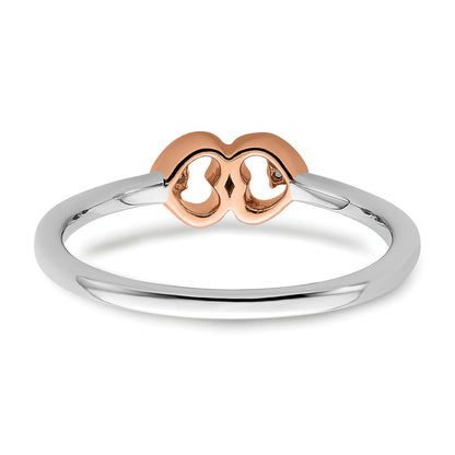 14K Two-Tone First Promise Lab Grown VS/SI+ G+ Diamond Hearts Promise Ring