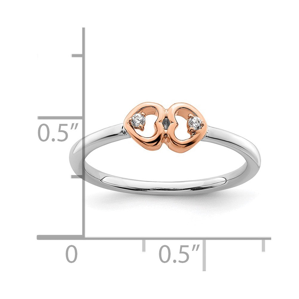 14K Two-Tone First Promise Lab Grown VS/SI+ G+ Diamond Hearts Promise Ring