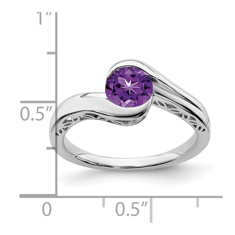 10K White Gold Amethyst Bypass Ring