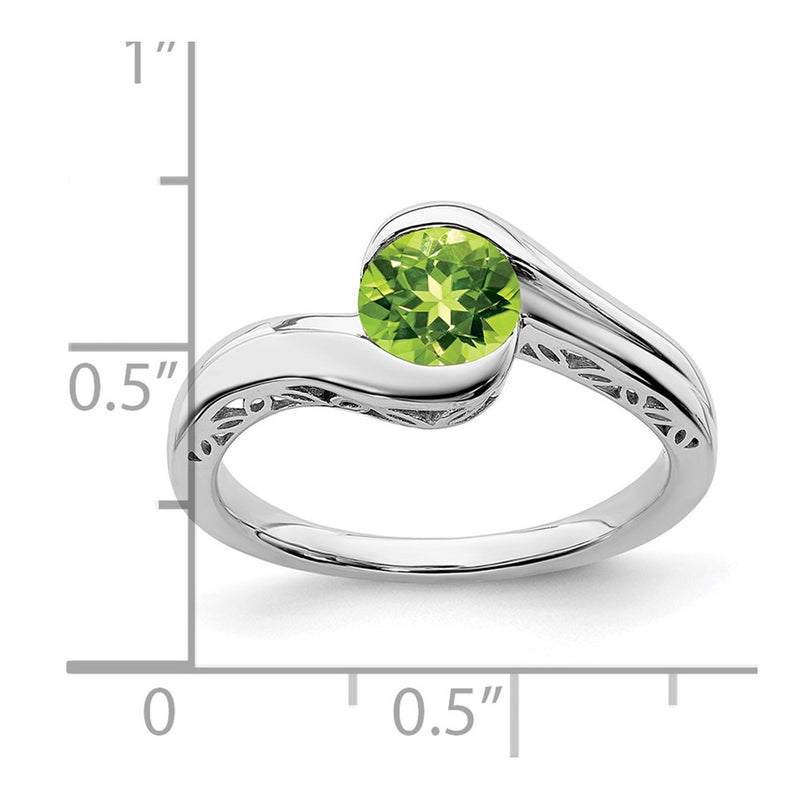 10K White Gold Peridot Bypass Ring