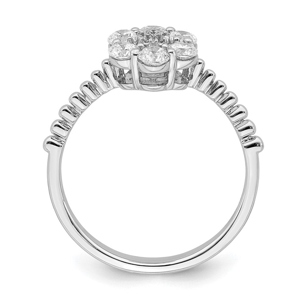 14K White Gold Lab Grown Diamond VS/SI FGH Floral Ring