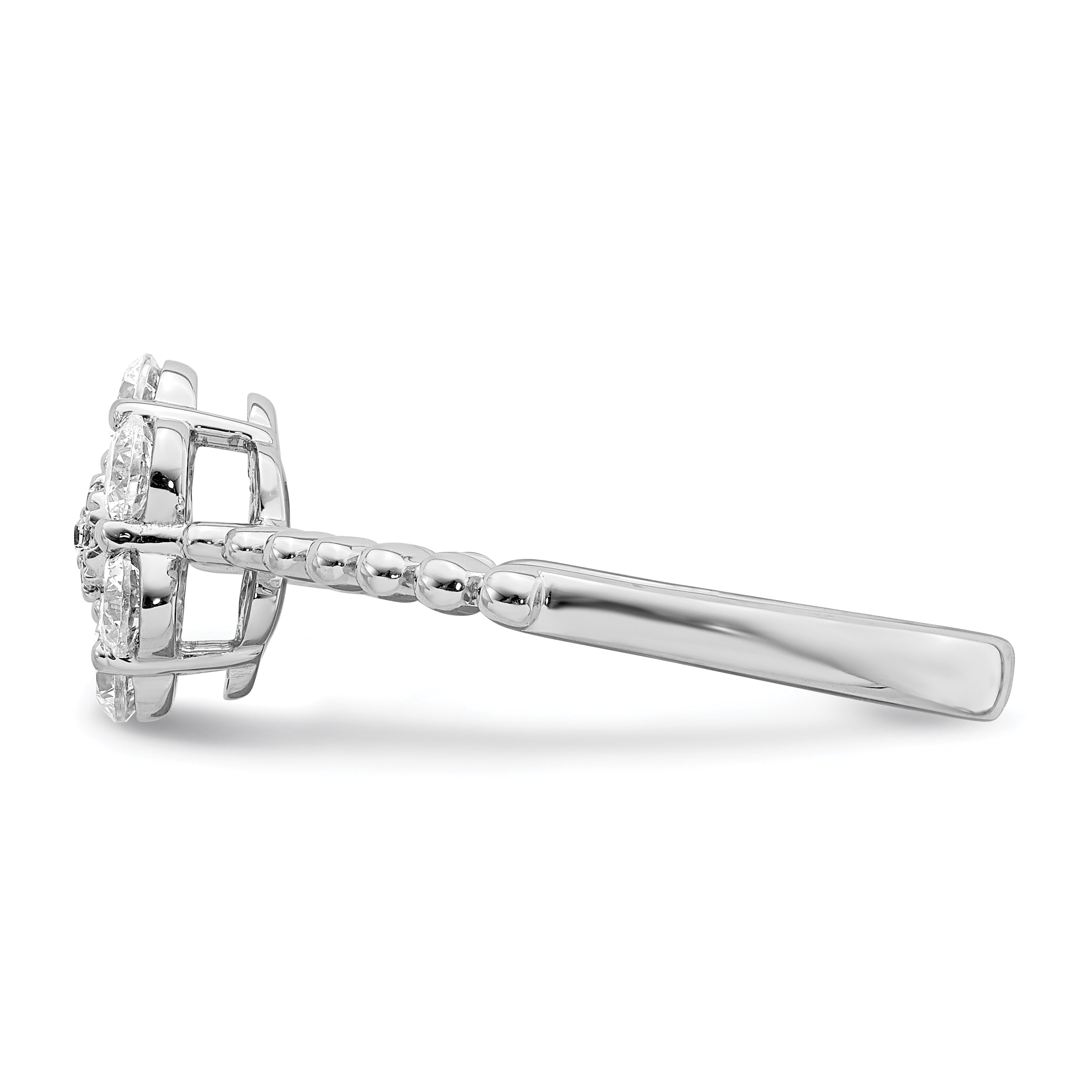 14K White Gold Lab Grown Diamond VS/SI FGH Floral Ring