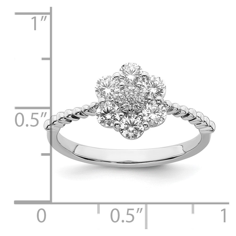 14K White Gold Lab Grown Diamond VS/SI FGH Floral Ring