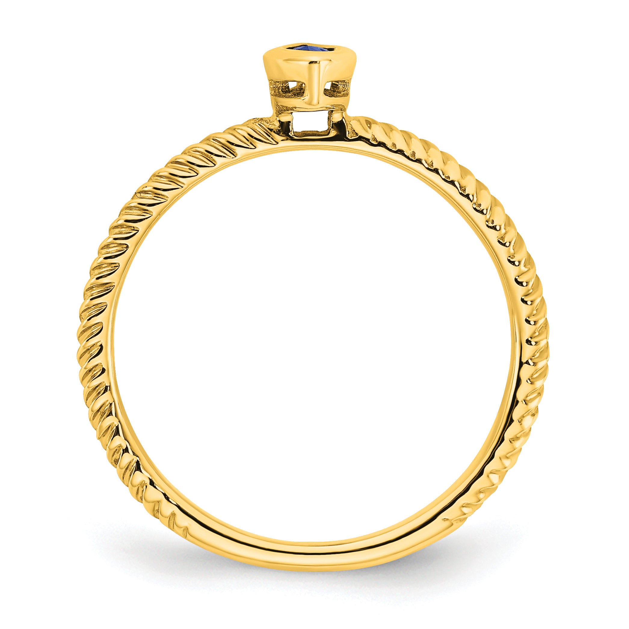 14K Yellow Gold Marquise Bezel Sapphire Ring