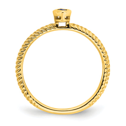 14K Yellow Gold Marquise Bezel Sapphire Ring