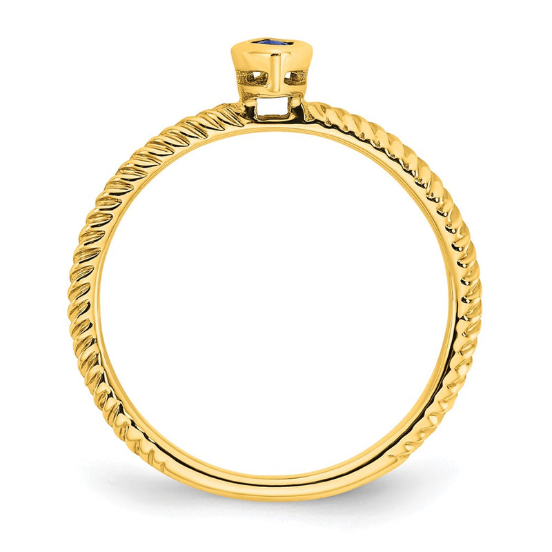 14K Yellow Gold Marquise Bezel Sapphire Ring
