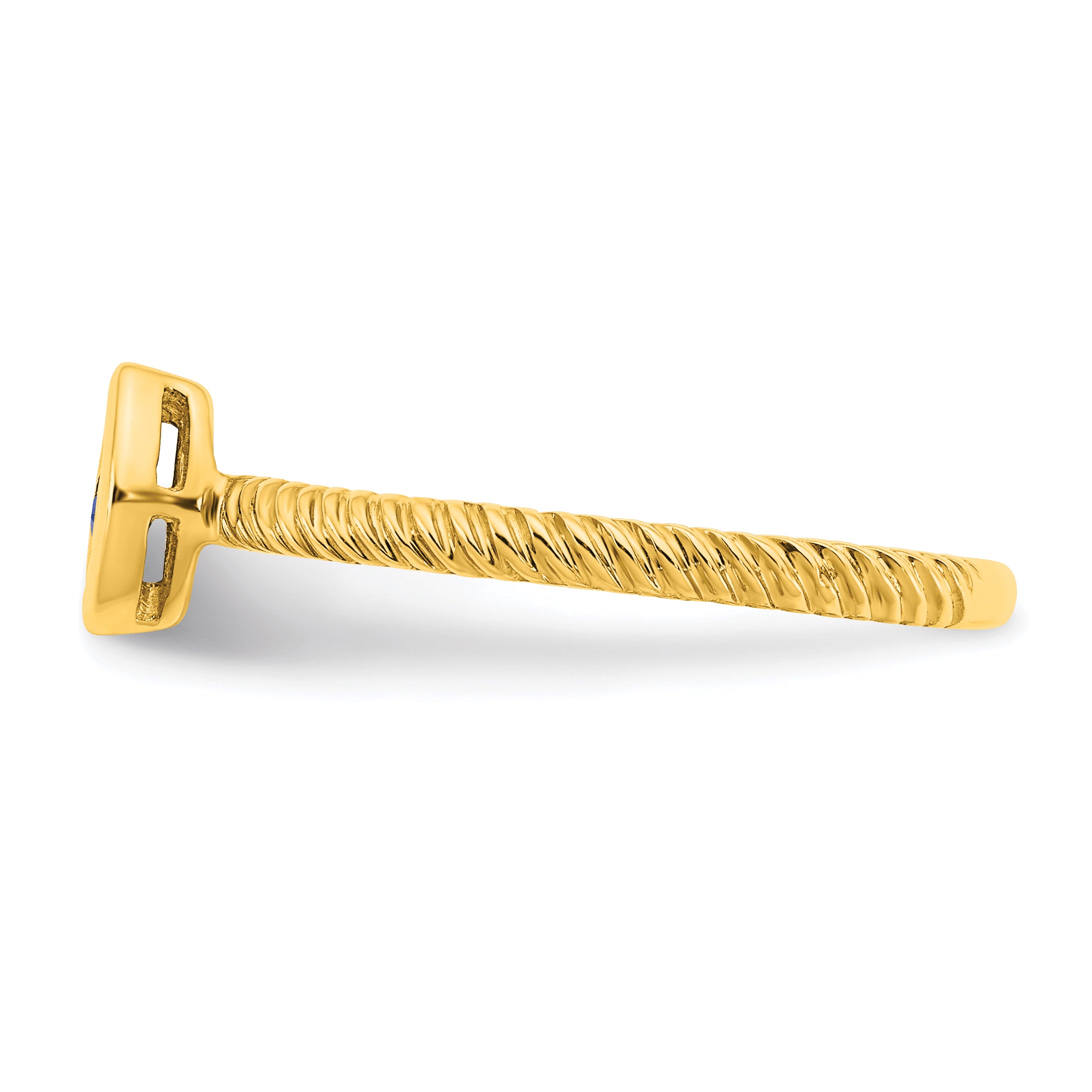 14K Yellow Gold Marquise Bezel Sapphire Ring