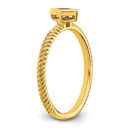 14K Yellow Gold Marquise Bezel Sapphire Ring