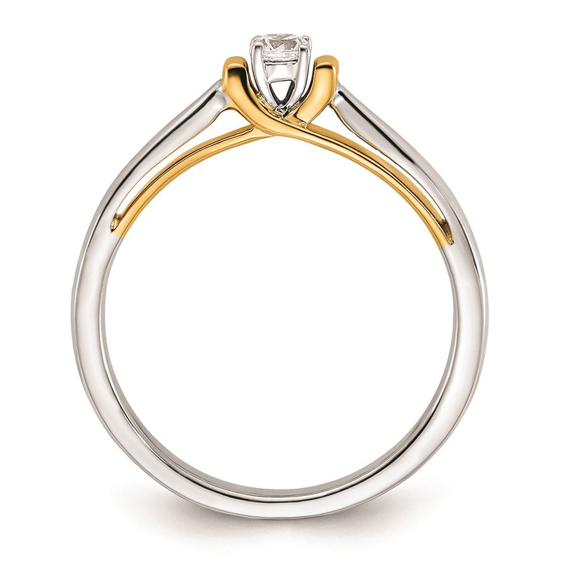 14K Two Tone First Promise 1/10 Carat Round Diamond Complete Promise/Engagement Ring