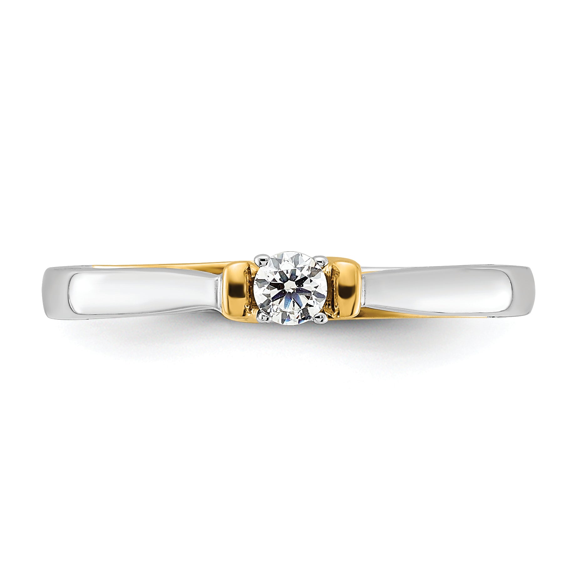 14K Two Tone First Promise 1/10 Carat Round Diamond Complete Promise/Engagement Ring