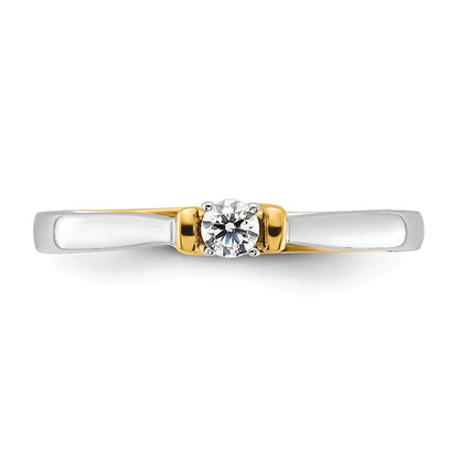 14K Two Tone First Promise 1/10 Carat Round Diamond Complete Promise/Engagement Ring