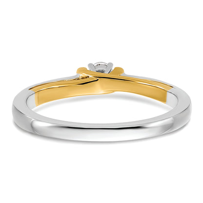 14K Two Tone First Promise 1/10 Carat Round Diamond Complete Promise/Engagement Ring
