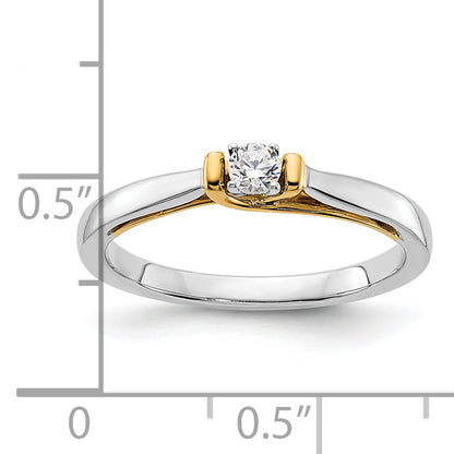 14K Two Tone First Promise 1/10 Carat Round Diamond Complete Promise/Engagement Ring