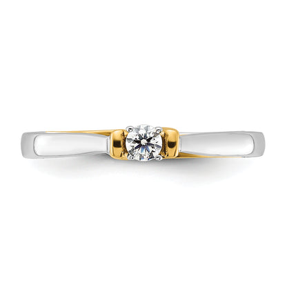 14k Two-tone Two Tone 1/8 Ct. Lab Grown Diamond VS/SI+ G+ Petite Engagement Ring