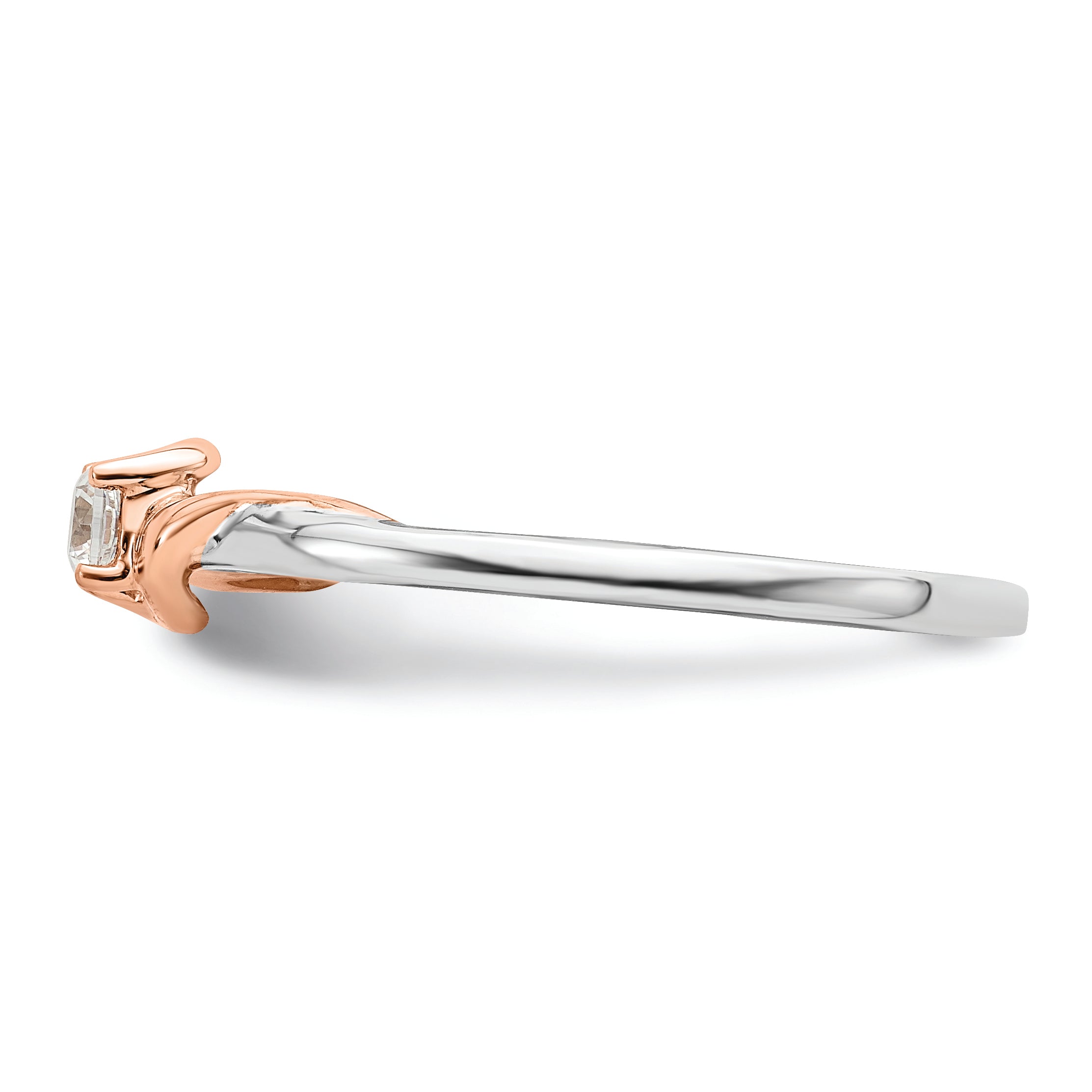 14K White/Rose Gold First Promise White And Rose 1/10 Carat Round Diamond Complete Promise/Engagement Ring